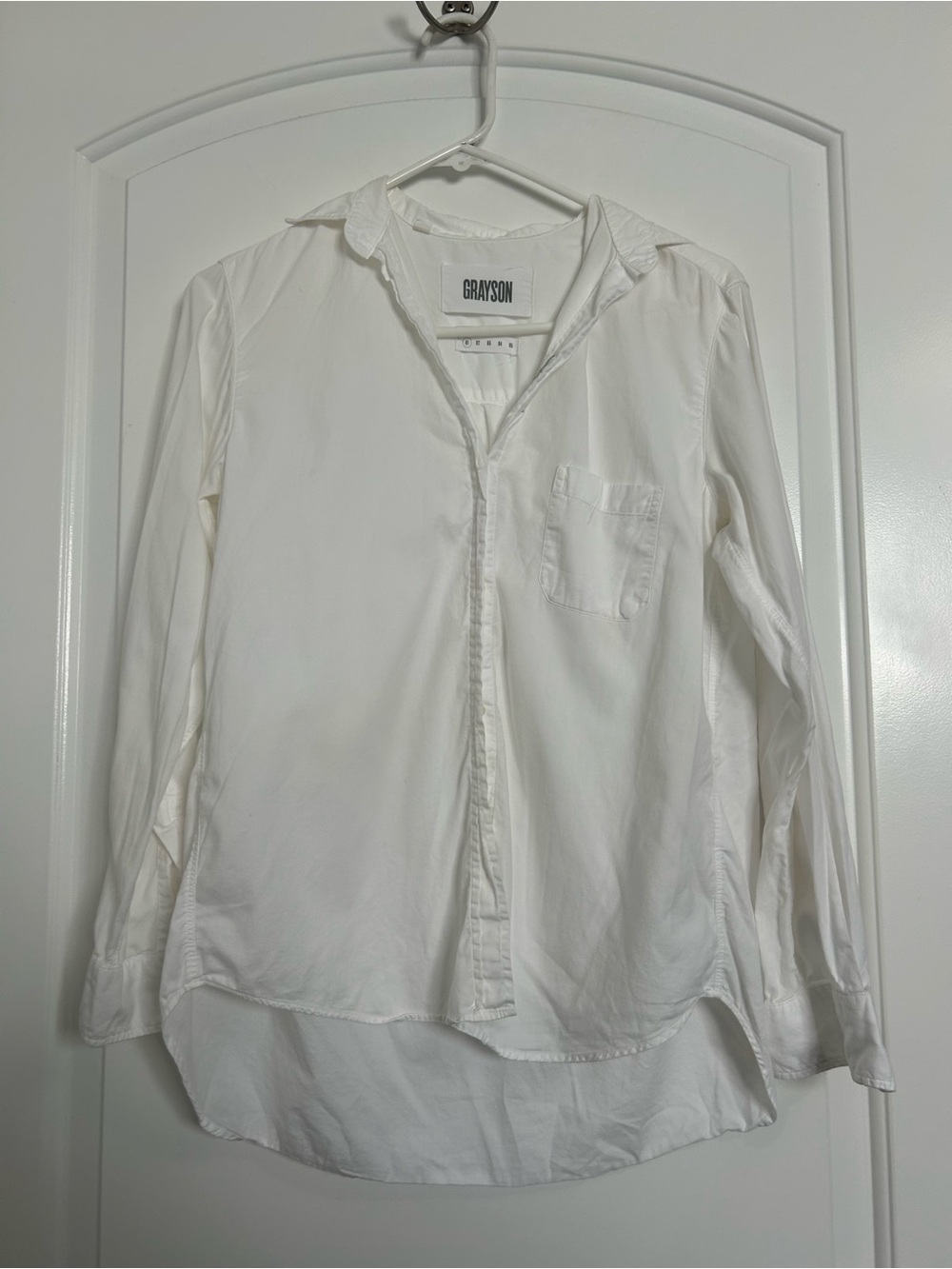 Grayson The Hero White Button Down Shirt 100% Cotton Classic Minimalist Size XS